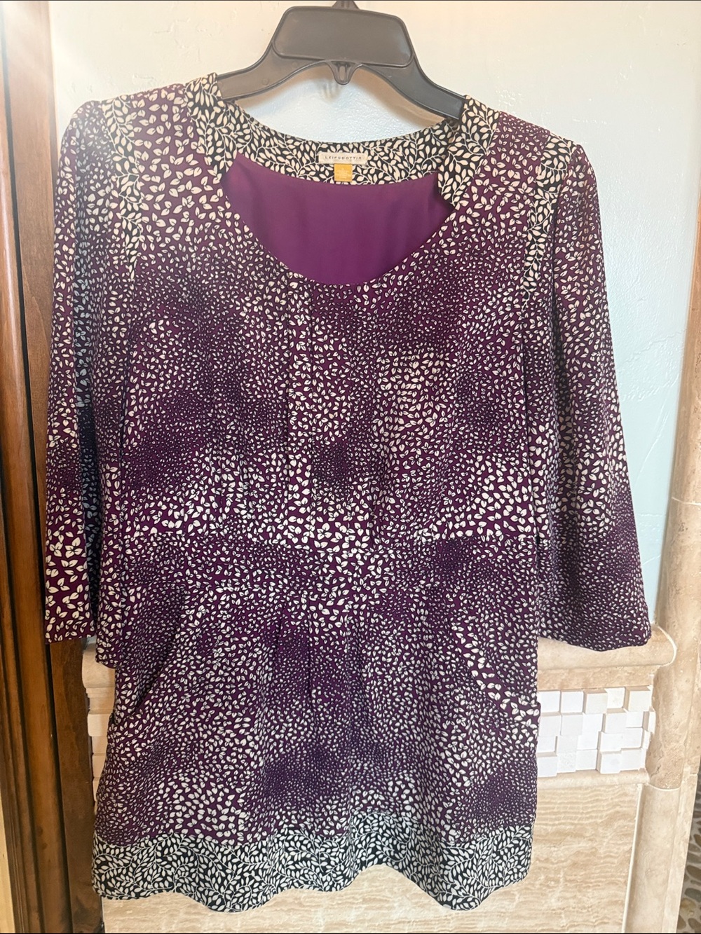 leifsdottir Plum and White Printed Tunic